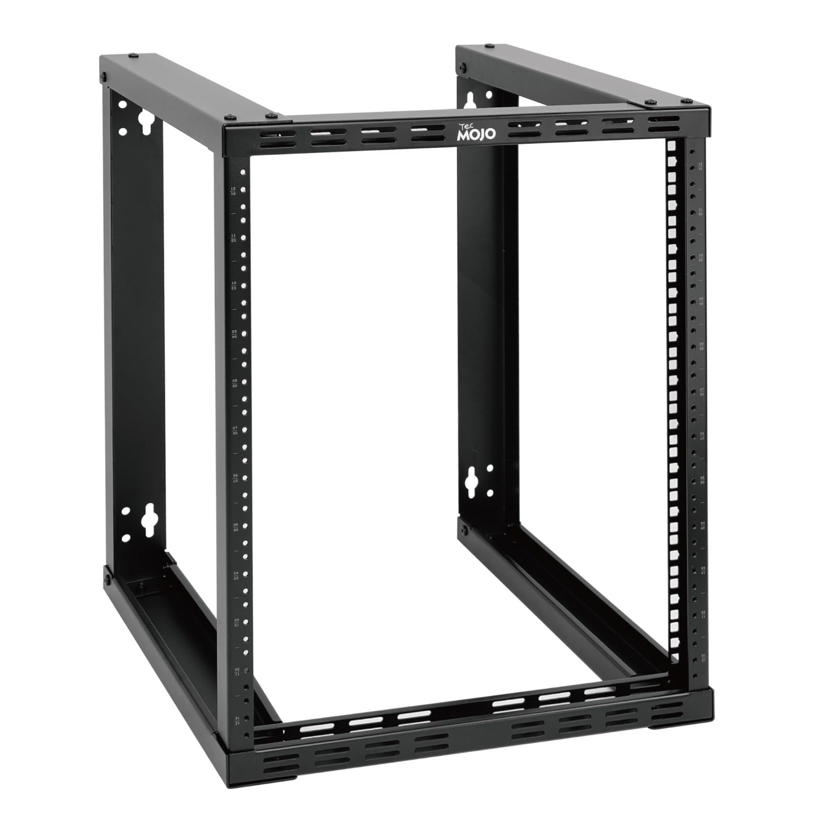 Tecmojo 12U Wall Mount Rack, Wall Mount Network Rack 15.8in Depth, Open Frame Server Rack for 19in IT/AV/Data/Home Equipment, Black
