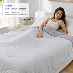 Cooling Comforter Twin Size, Double-Sided Cool Design for Hot Sleepers, Lightweight & Breathable Comforter for Night Sweats, Cool to the Touch Cover, 68 x 90 Inches