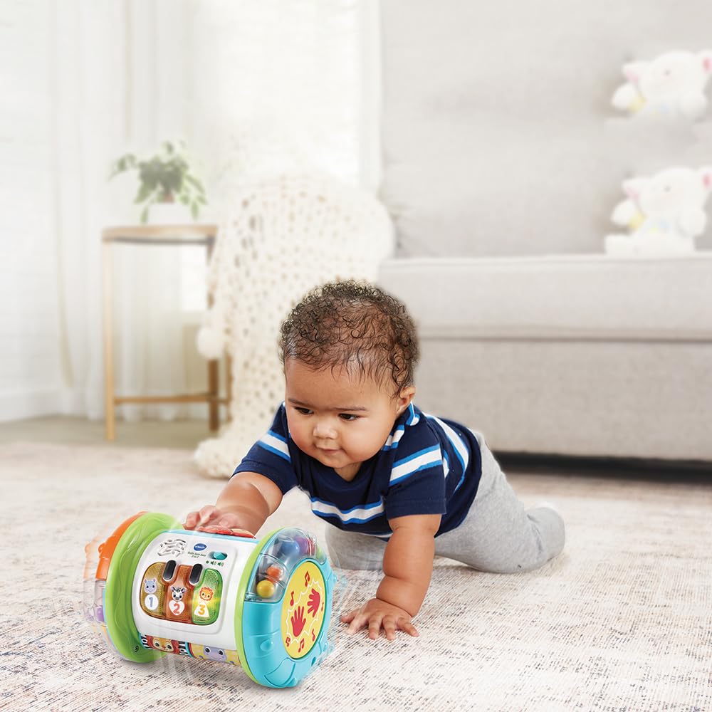 VTech Rullo Tam Tam - 3 in 1, Rullo Multiattività per Bambini, 3 Modalità di Gioco, Pianoforte per Bambini, Motricità Fine e Globale, Sensore di Movimento, Lingua Italiana, Batterie Incluse, 9-36 Mesi