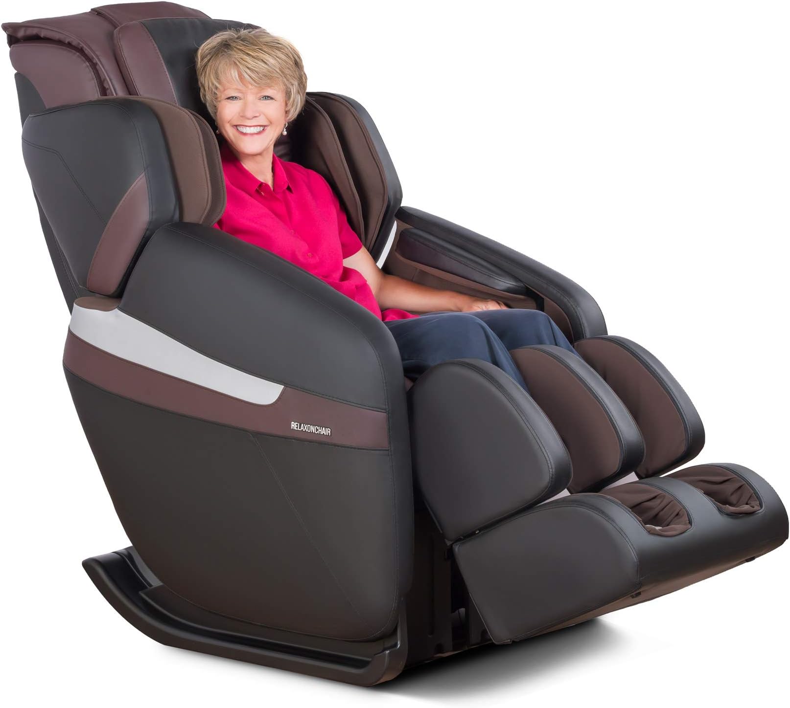 RELAXONCHAIR [MK-Classic Full Body Zero Gravity Shiatsu Massage Chair with Built-in Heat and Air Massage System (Brown - White Glove Delivery)