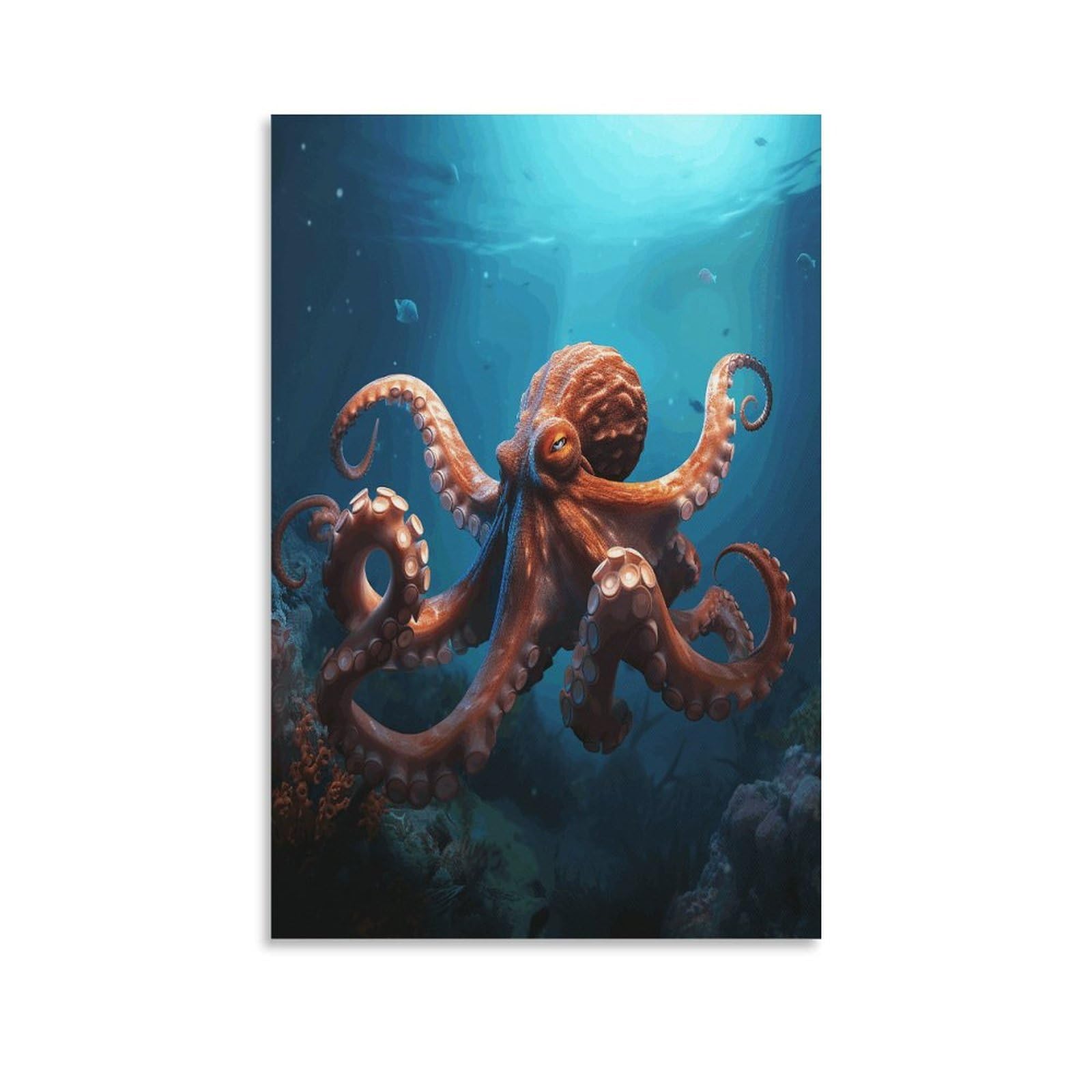 VstaDank Ocean Animal Octopus Canvas Wall Art on Canvas Prints Artwork Exquisite Decor Artwork Hang Wall Picture Hangable Decor Painting Picture Printed Poster Art for Home Decor 12x18inch(30x45cm)