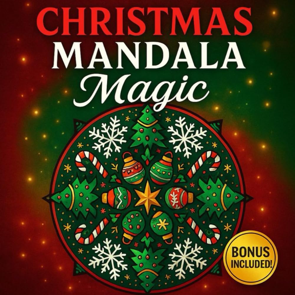 Christmas Mandala Magic: 50 mandala natalizi magici da colorare – con segnalibri e mini poster bonus