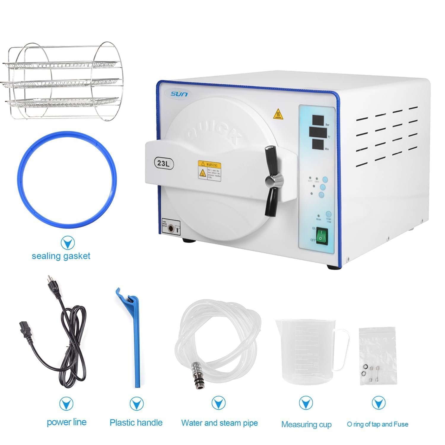 18L/23L Dampfsterilisator Autoklav Klasse N Dampfsterilisator Autoklavmaschine (23L)