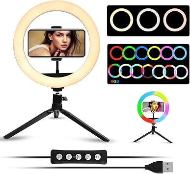MJ30 12  n  RGB Ring Light   Tripodlu LED  ekim I , TikTok YouTube Yay n Lambas , Selfie & Makyaj I , USB Kontroll  Halka I k