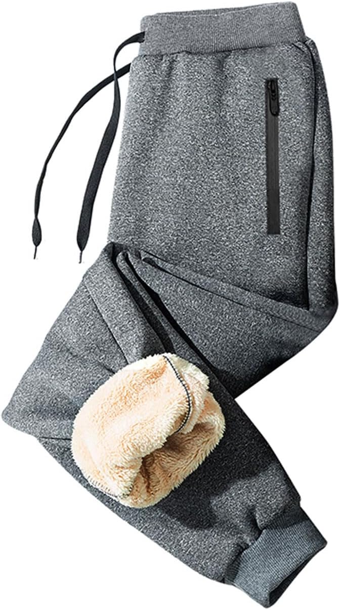 ZGZZ7 Men's Winter Warm Fleece Pants Sherpa Lined Sweatpants Active Thermal Running Joggers Pants - Image 4