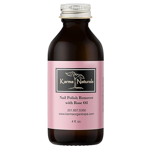 Karma Organic Removedor de esmalte de uñas con aceite de soja y aceite de rosa, no tóxico, vegano, libre de crueldad, sin acetona, fortalecedor de