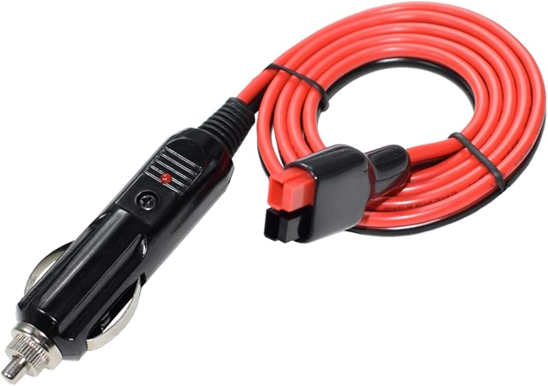 Cabo de Extensão para Tomada 12 V/24 V com Plugue de Acendedor Automotivo LIXINTIAN, Fusível 15 A e Conector 45 A – 1 m
