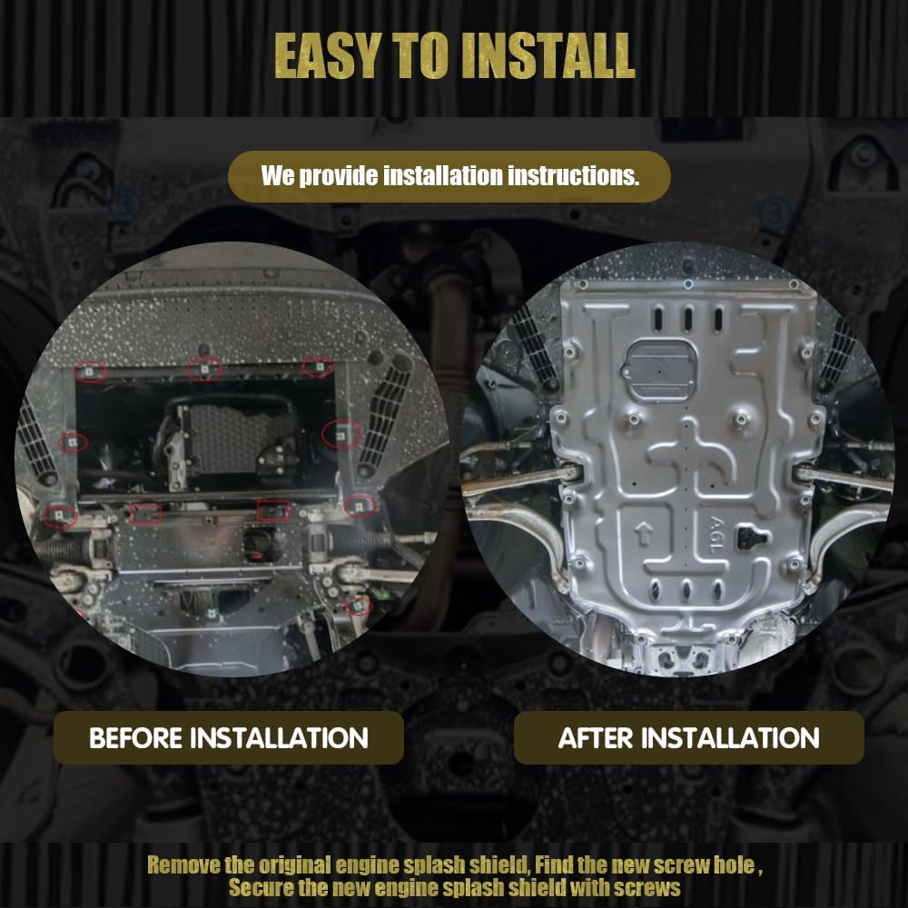 Engine Splash Shield Fit for Audi A7 2019-2024 Engine Case Guard Under Cover Compatible with for Audi A6 2019-2024 Front Engine Guard Mud Flaps