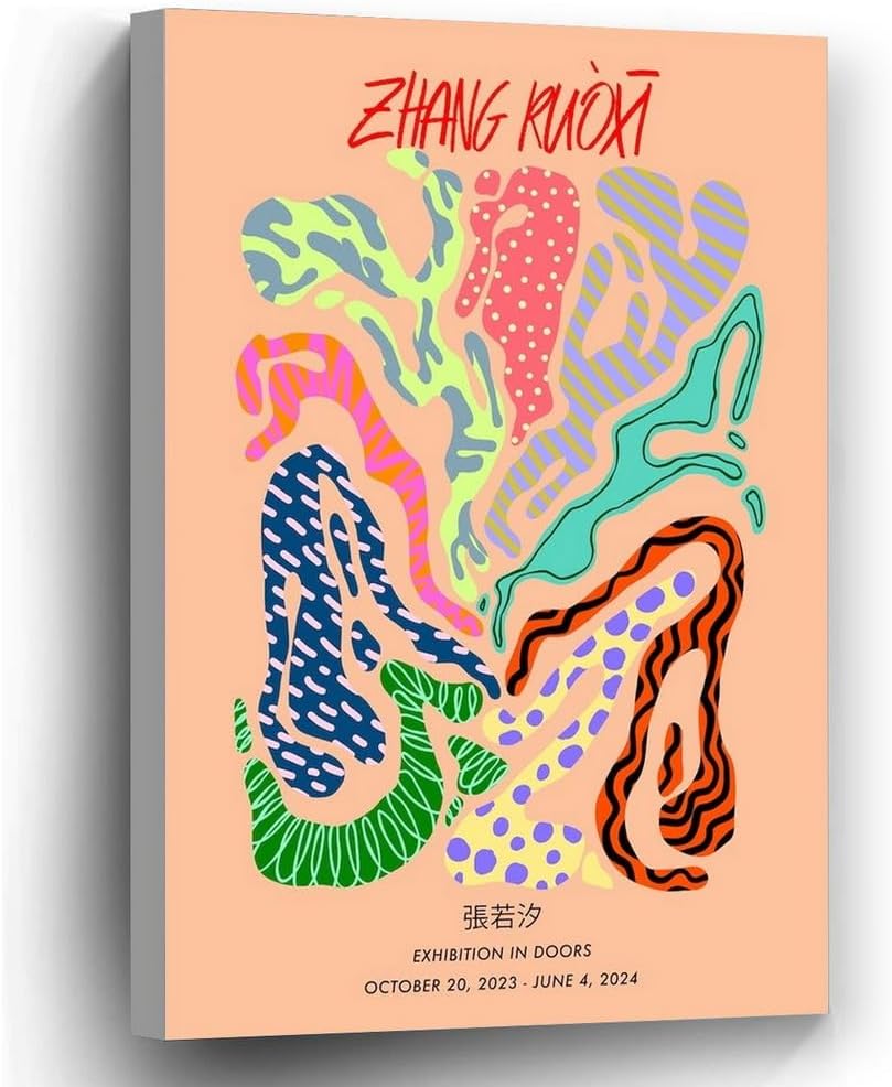 Zhang Ruòxī Orange Abstract Art Family Bedroom Office Decor Children Room Poster Print Unframe-Style 8x10 inch 20x25cm