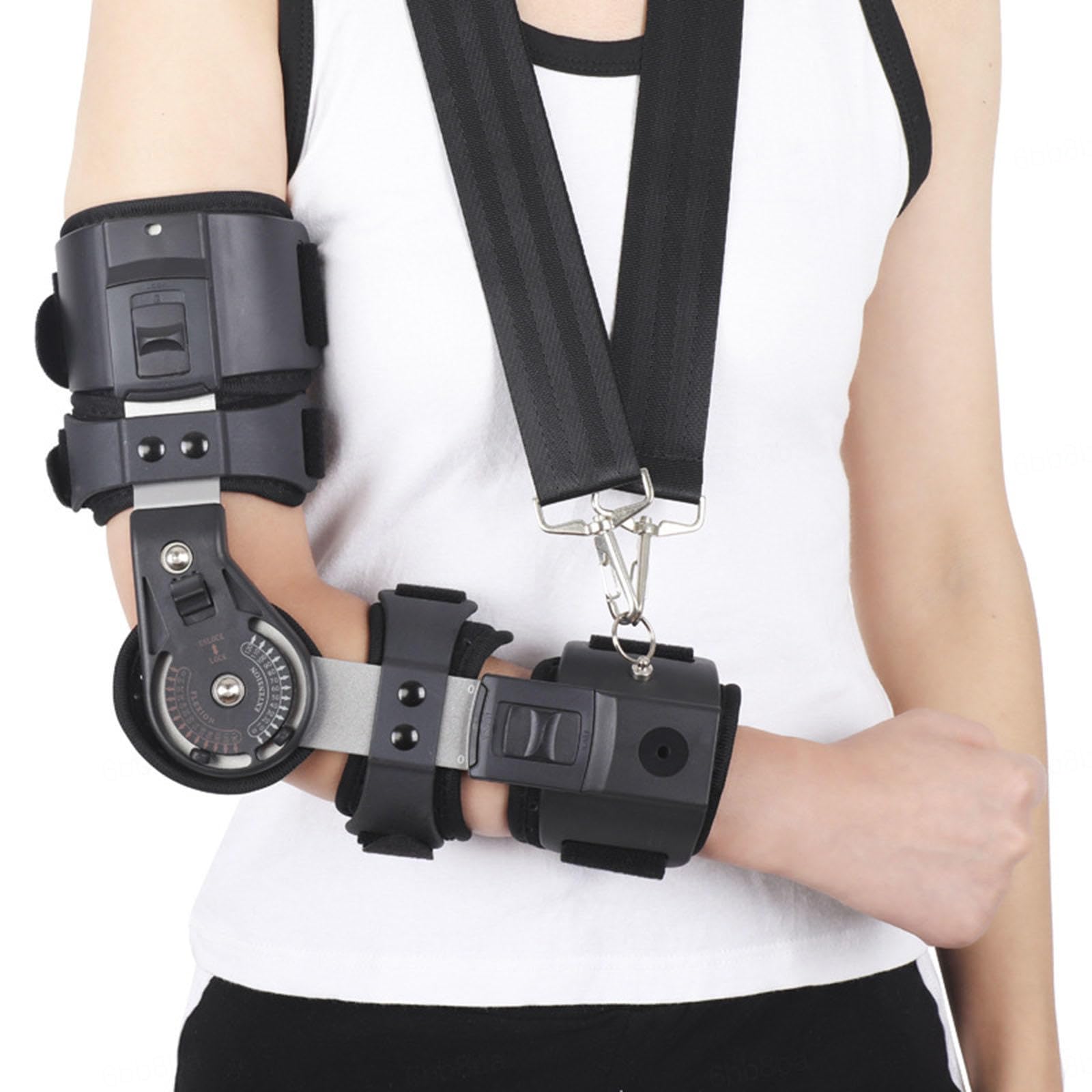 Immobilizzatore Stecca Gomito Regolabile Unisex Cinturino, Braccio Destro Sinistro Opzionale, Riparazione Tendine Legamento Braccio, Tutore Gomito Post-operatorio,Right