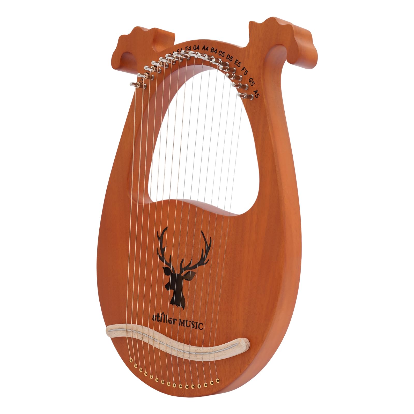 Arpa liriera a 16 corde, set completo con chiave di accordatura e plettri, 39 cm, portatile, ideale per principianti/professionisti, include 16 corde di ricambio (peso netto 1,33 kg)