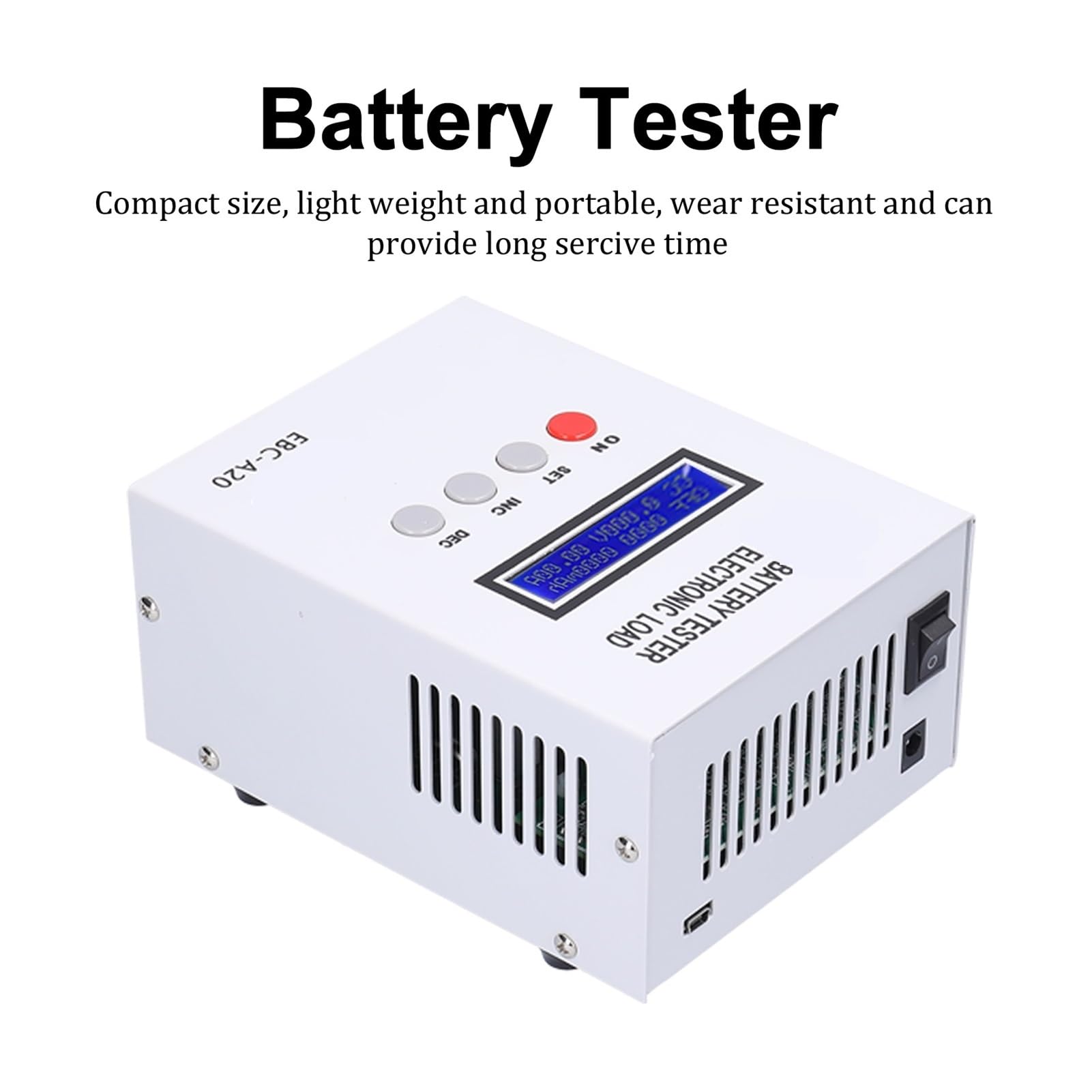 Tester Batteria Auto, EBC-A20 Tester Batteria a 4 Fili 20A 85W Tester capacità Batteria al Litio Piombo-Acido 5A Ricarica 20A Scarica Controllo Online