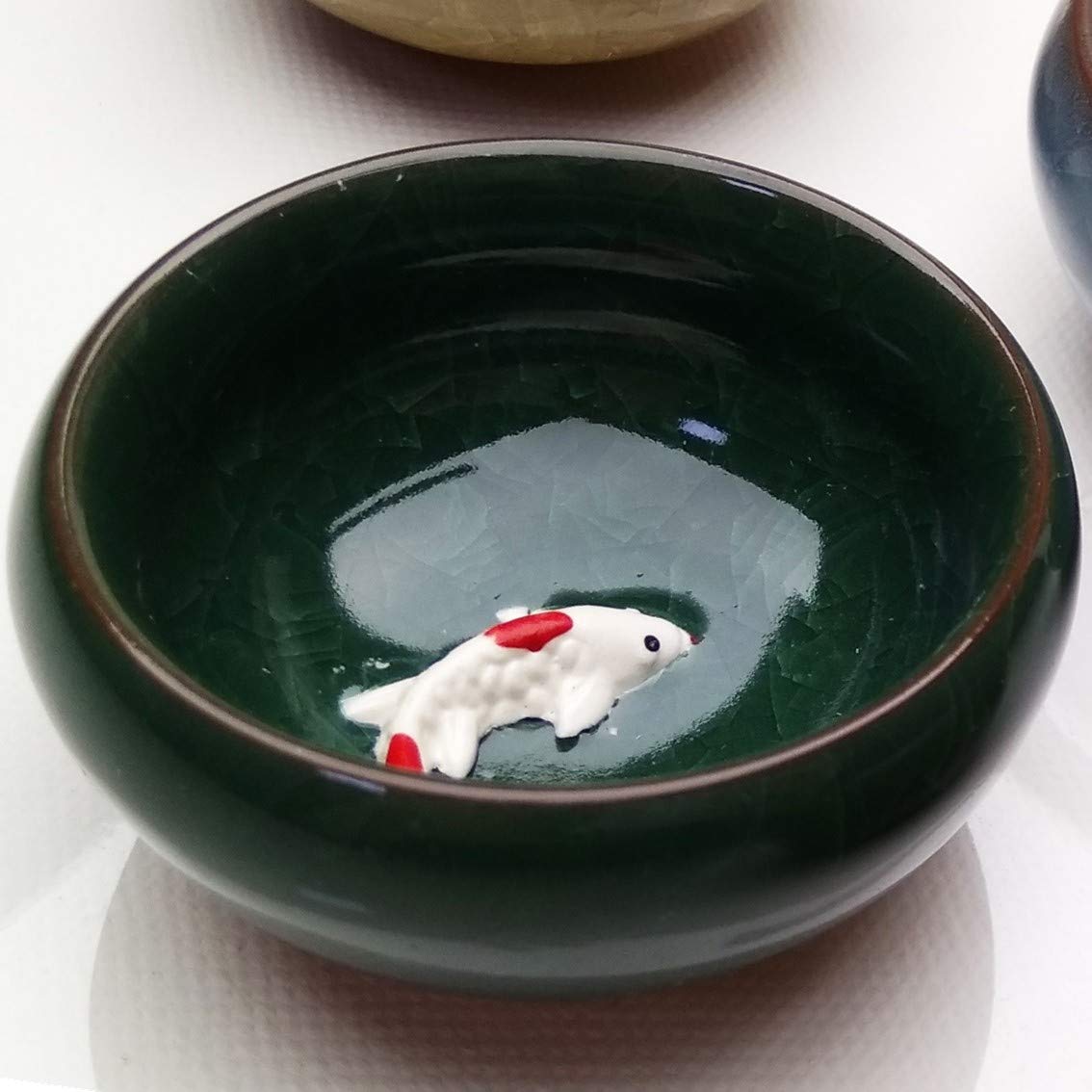 [LENITH] Korean Soju Shot Glasses Sets, Cute Fish in the Glass, Wooden