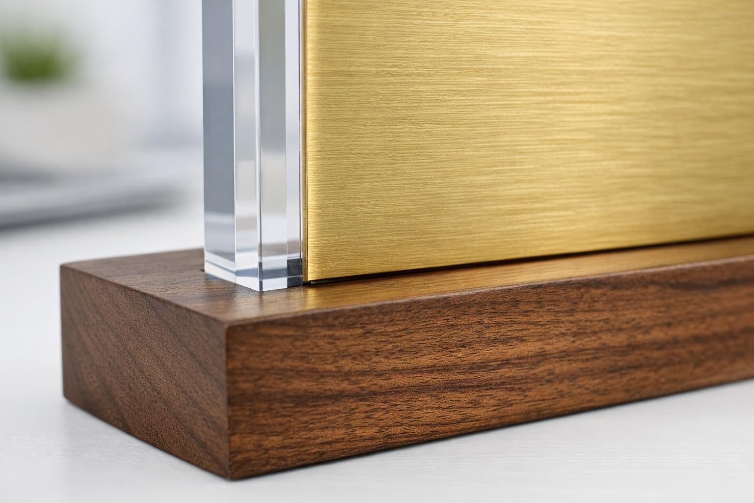 Pila Stone Personalisierter Jubiläums Award aus Acryl, Messing und Holz – goldene Gravurplatte – Geschenk für Mitarbeiter, Firmenjubiläum oder Team‑Ehrung (25 Jahre, Dankeschön, Teamwork‑Design)