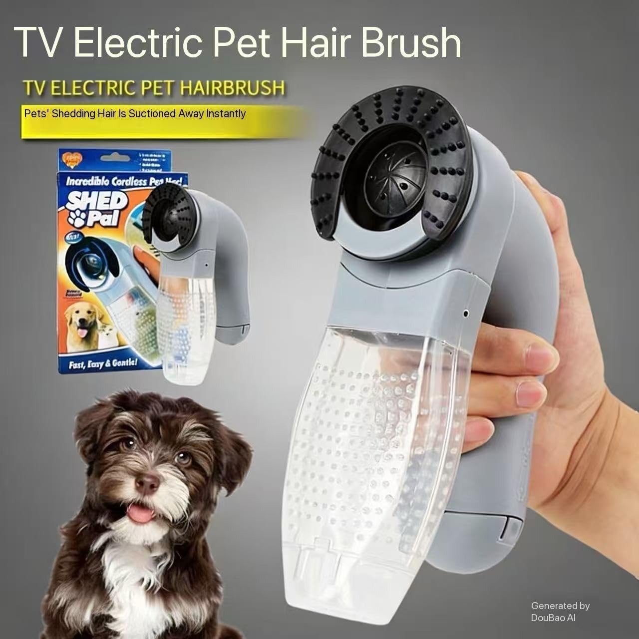 Pet grooming vacuum cleaner, comprehensive set of pet grooming tools.