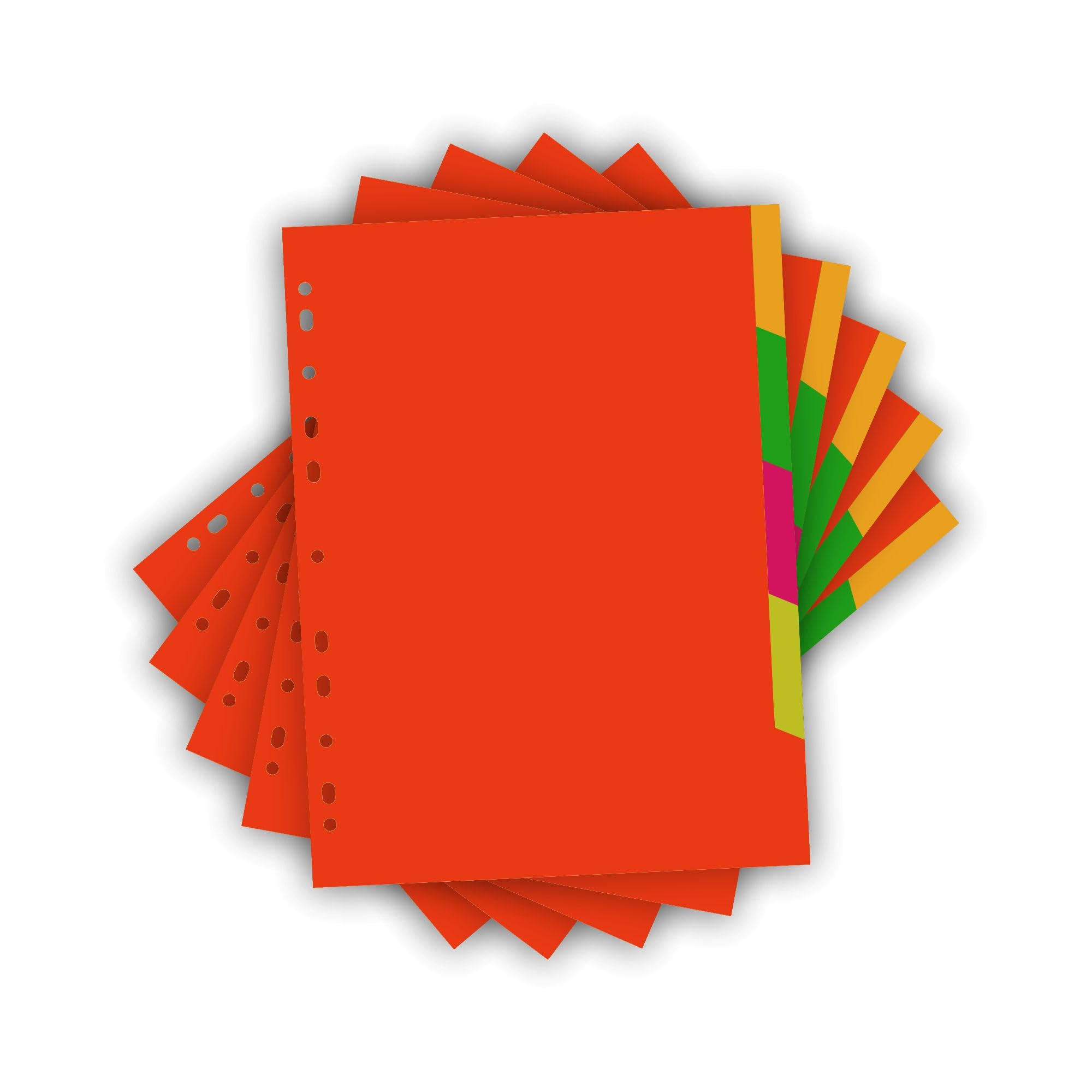 M1SS A4 5-Part File Dividers Pack of 2, Fluorescent Writable Index Tabs