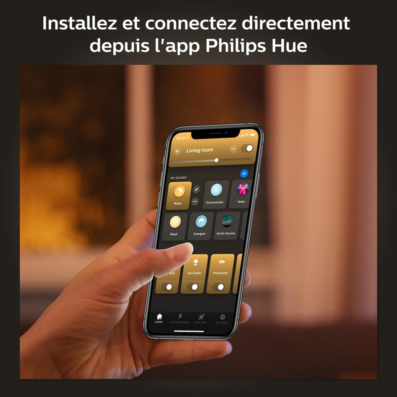 Philips Hue White, ampoule LED connectée E27, équivalent 60W, 800 lumen, compatible Bluetooth, Pack de 4, fonctionne avec Alexa, Google Assistant et Apple Homekit, ancienne génération