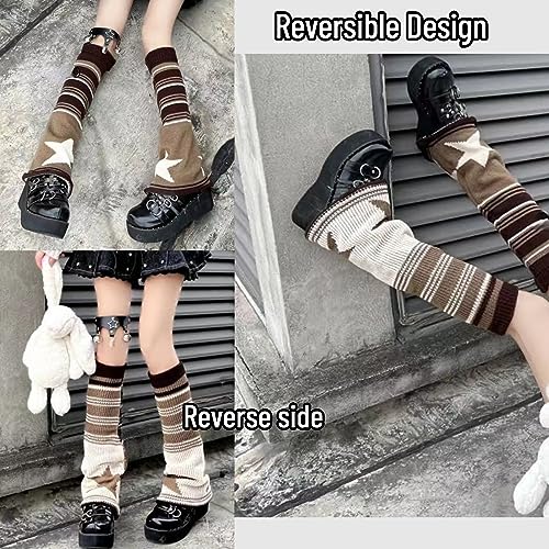 Grunge Socks Fairy Grunge Socks Fairy Grunge Cloth Leg Warmers Reversible Y2K High Knee Long Knit Boot Socks Women4