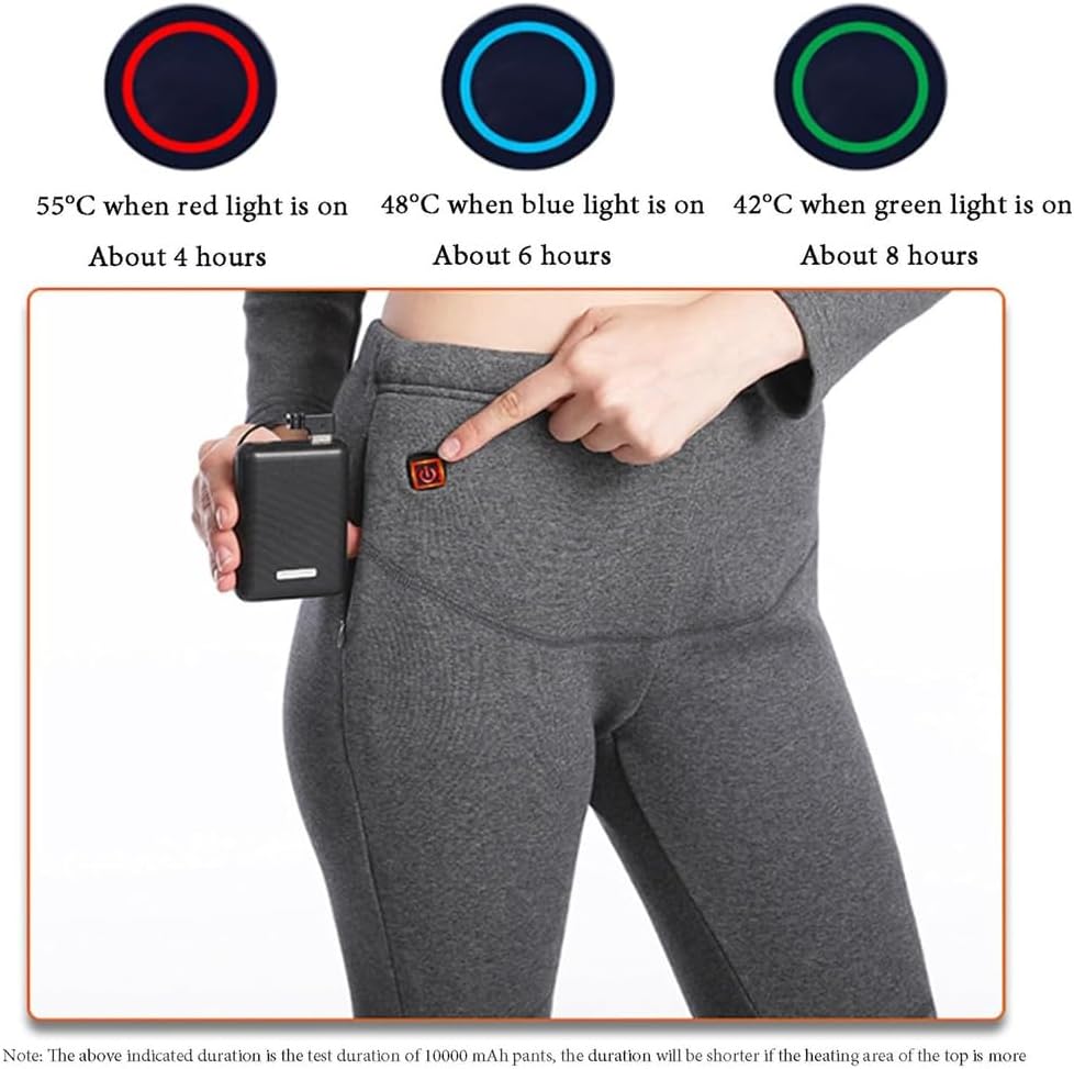 Men Women Thermal Heated Underwear Set, USB Charge 52 Zone Heated Womens Washable Winter Thermal Clothes for Outdoor,XXL