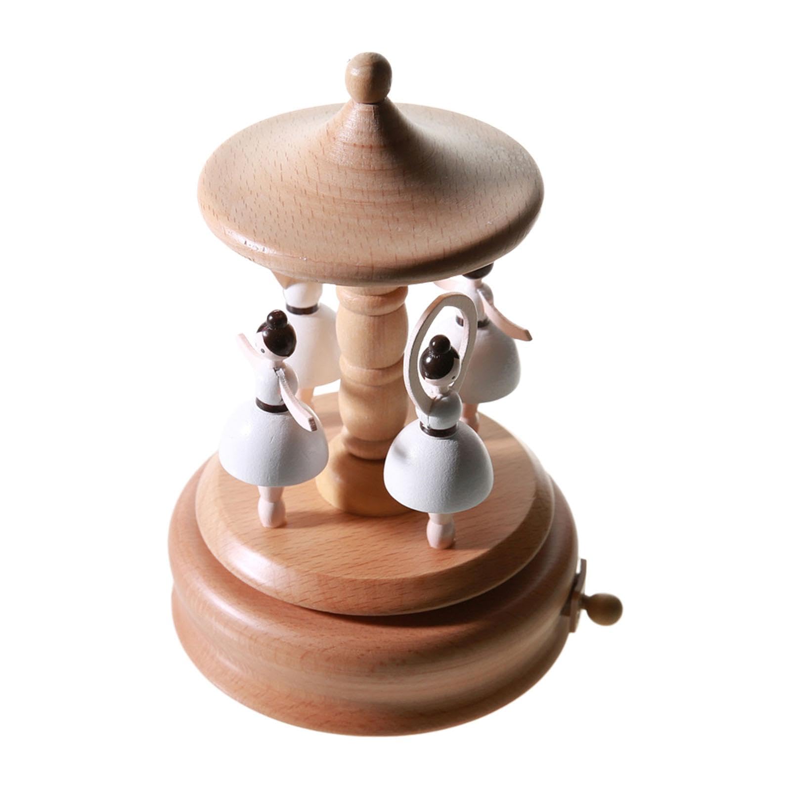 Carillon in Legno, Ornamento Da Scrivania, Scultura in Legno per Matrimonio E Natale, Ragazze danzanti