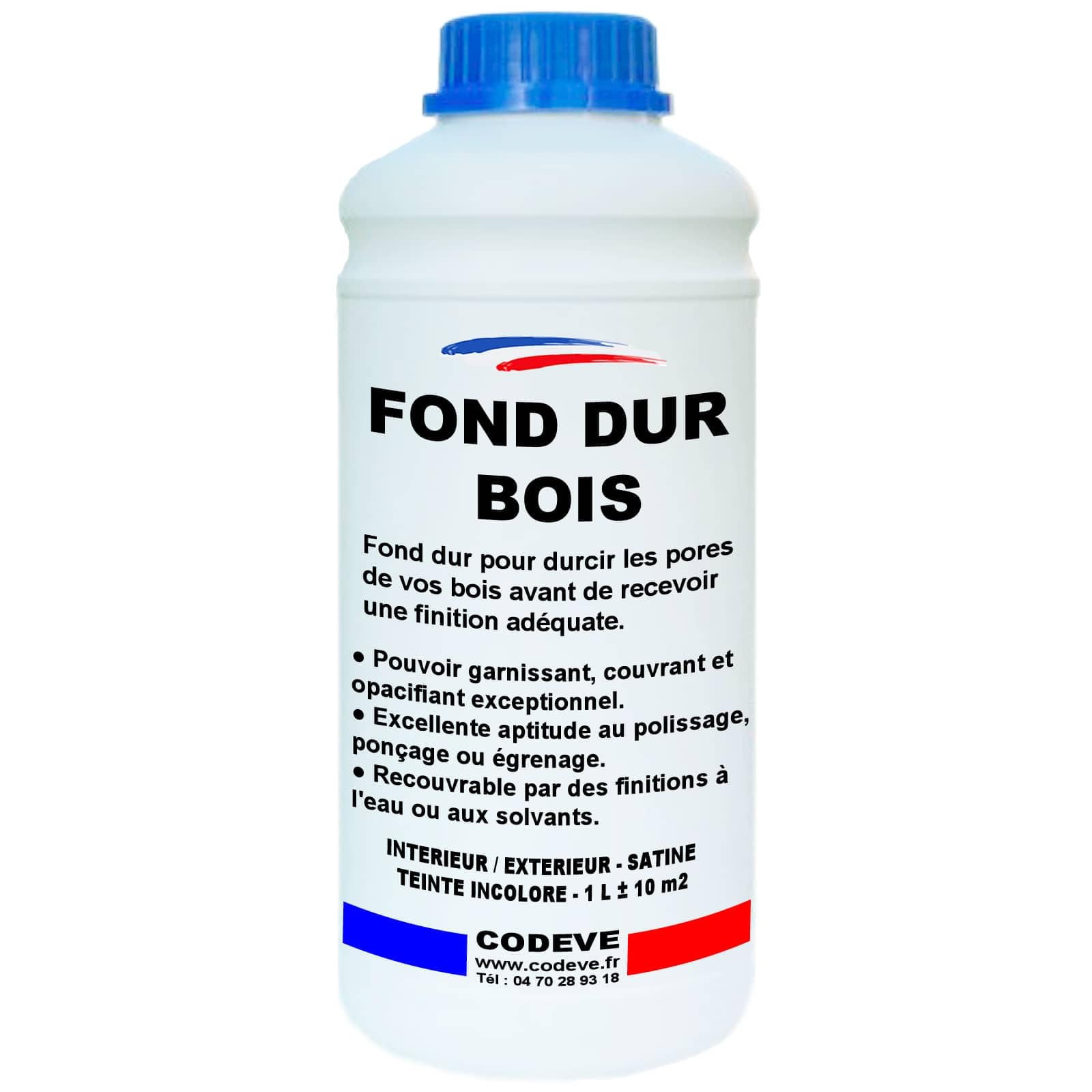 Fond Dur Bois - Codeve Bois - 1L - Intérieur/extérieur - Pour Durcir Les Pores De Vos Bois Avant De Recevoir Une Finition Adéquate.