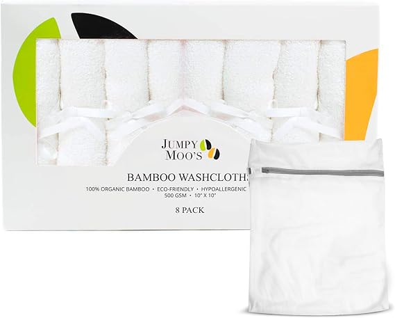 Jumpy Moo's Jumpy Moo's - Lingettes Lavables en Rayonne de Bambou Ultra Épaisses 500 g/m²