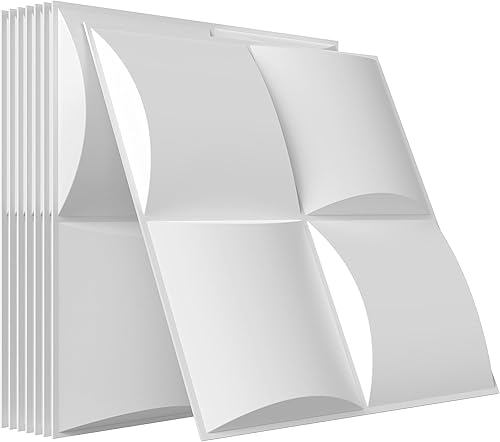 BXI Panel de pared 3D de 12 x 12 x 07 pulgadas paquete de 8 paneles de pared decorativos con textura moderna azulejos de pared de ladrillo 3D de PVC