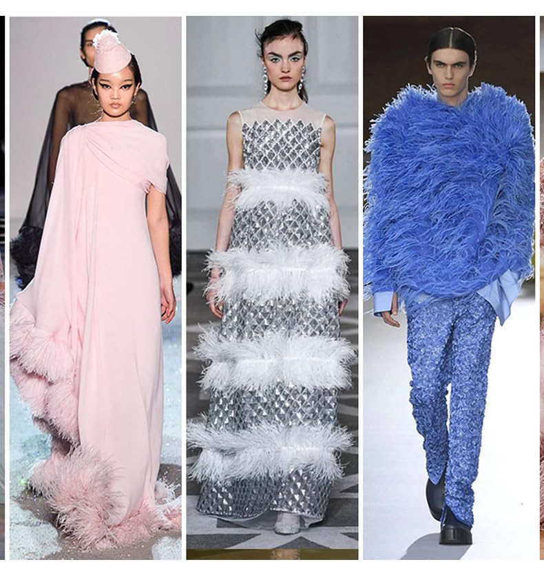 M 5 M 10 M 8-10 Cm Noir Blanc Plumes D'autruche Ruban Multicolore Plume Pour Couture Plumes Artisanat Robe Vêtements Décoration-Violet-5M