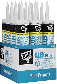 Dap 18152 12 Pack 10.1 oz. Alex Plus Acrylic Latex Caulk Plus Silicone, White