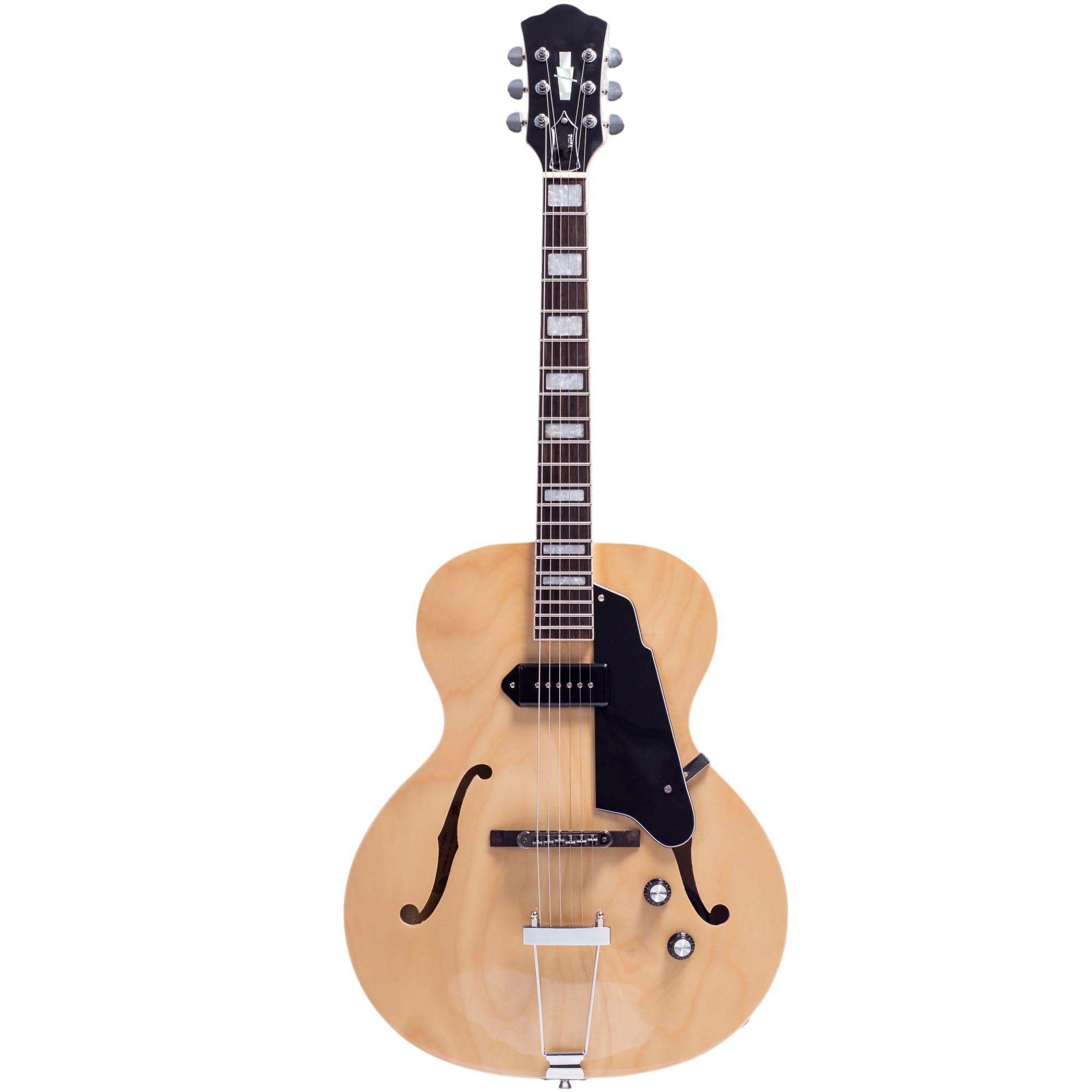 Guitarra Eléctrica Guitarra Eléctrica Jazz Con Afinadores Cromados Y Pastilla Humbucker Con Mástil De Arce(Off White)