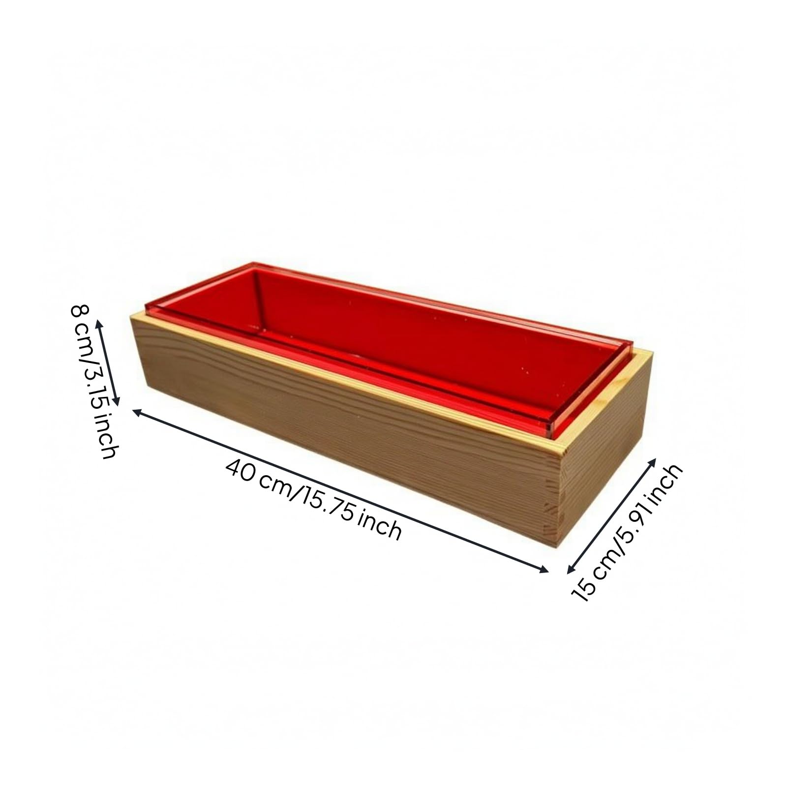 Banja Rectangular corativa, Grande 40 × 15 × 8 Cm