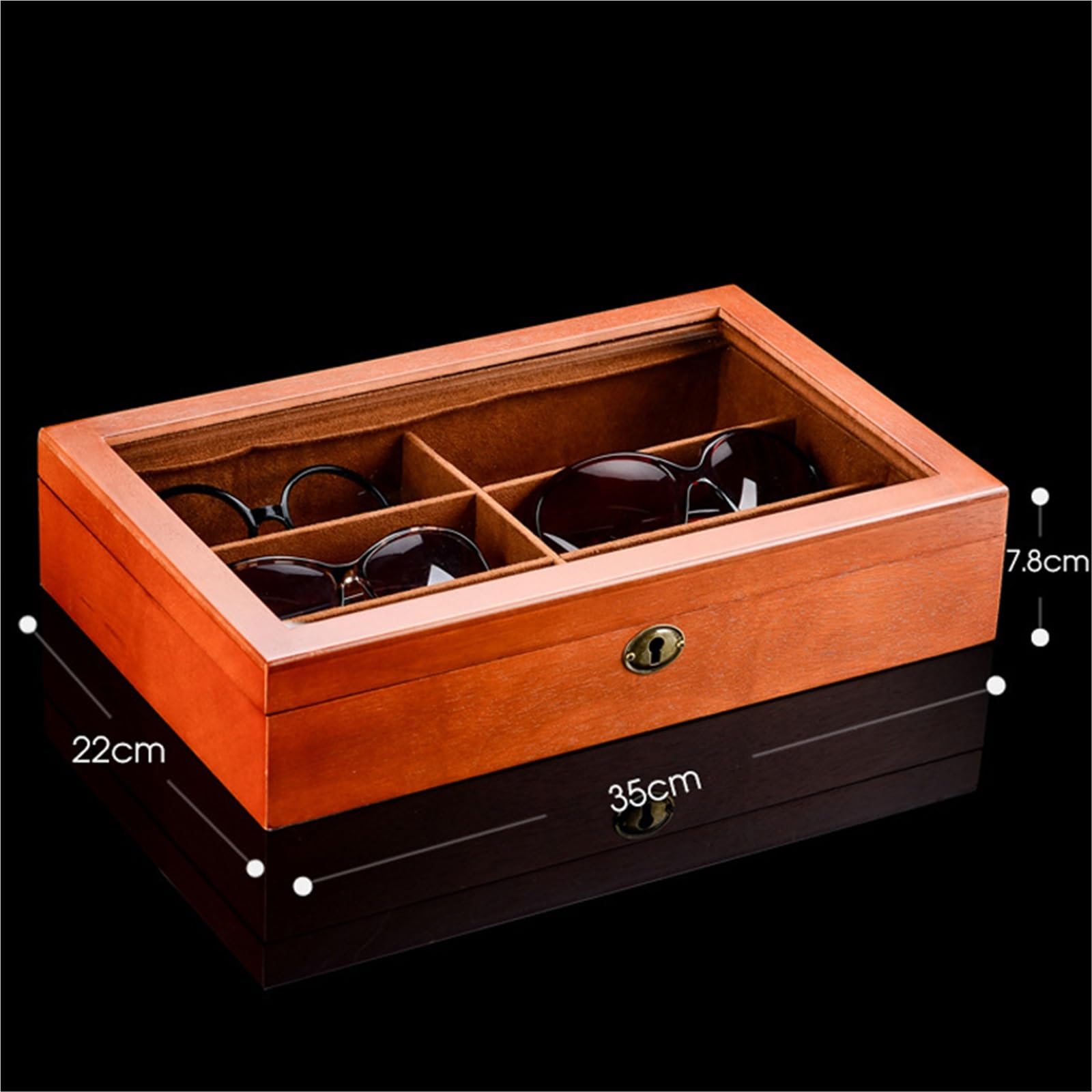 Organizador para Gafas De Sol Organizador de Gafas de Sol de Madera for Mujer y Hombre, Estuche de exposición for Gafas de Sol, Caja de Soporte for Almacenamiento con 6 Ranuras