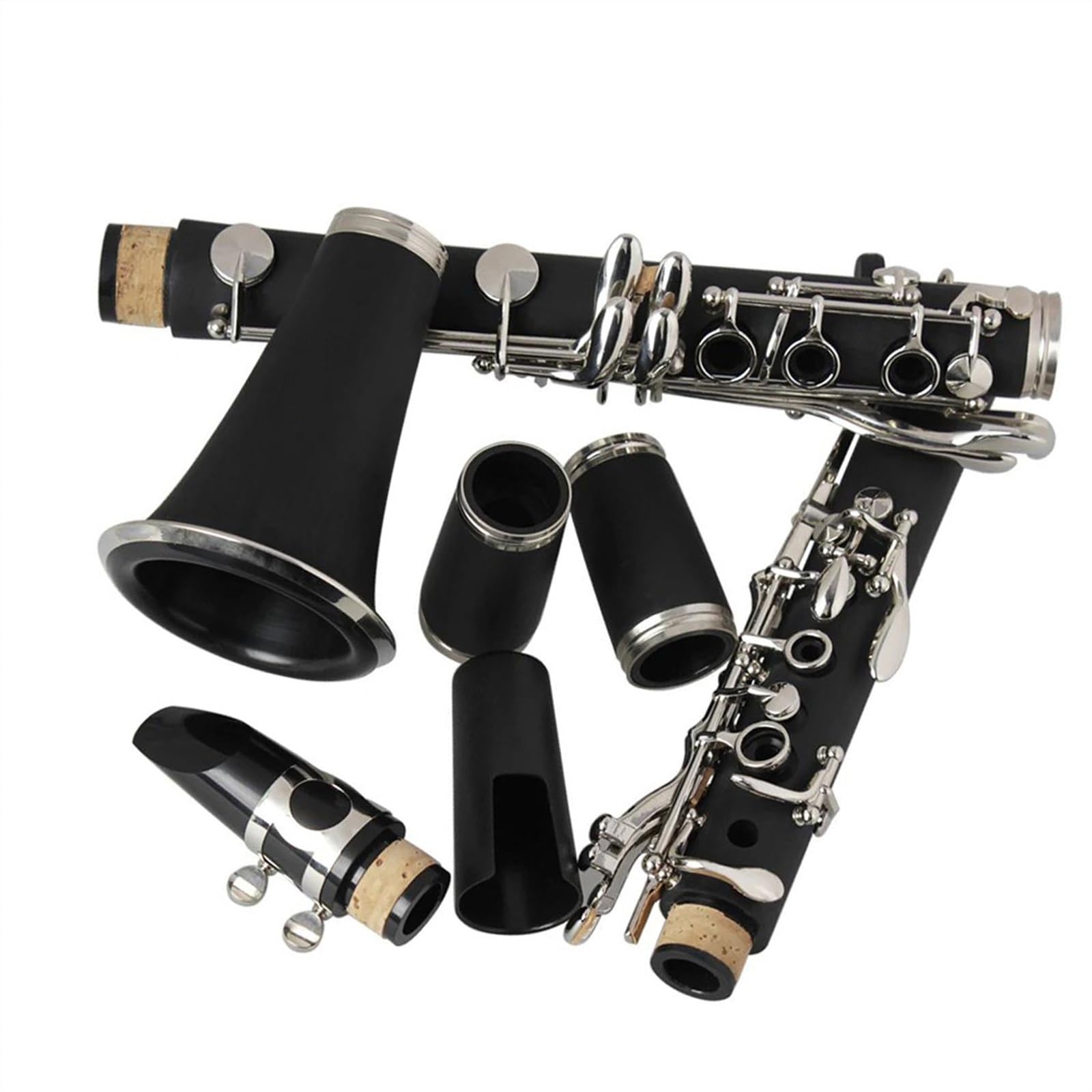 Clarinetto Piatto Nero 17 Tasti B Corpo In Resina ABS Chiavi Placcate In Nichel Clarinetto Con Custodia E Accessorio Clarinetto Set