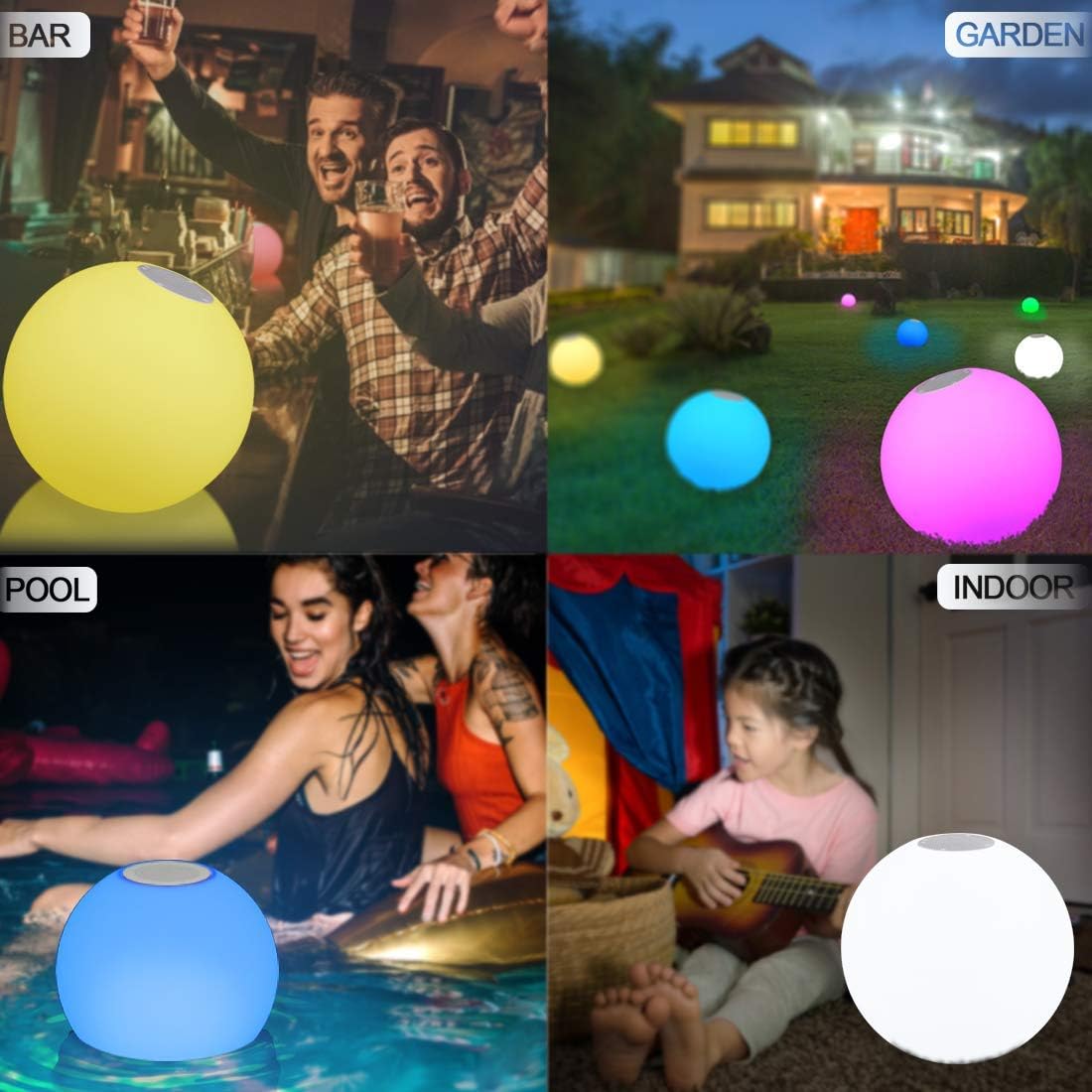 One-Day Sale: Up to 60% Off uuffoo Floating Pool Lights Waterproof Floating Bluetooth Speaker Color Changing Remote Led Ball Light Glow Pool Balls for Swimming Pool,Pond,Garden,Home Wedding Decor 9.84inch
