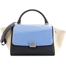 Pre-Loved Trapeze Bag Leather with Patent Small, Neutral