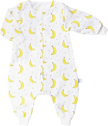Saco de dormir original de muselina 100% algodón para niños, saco de dormir con piernas, mantas de manga larga para bebé, 1-4T