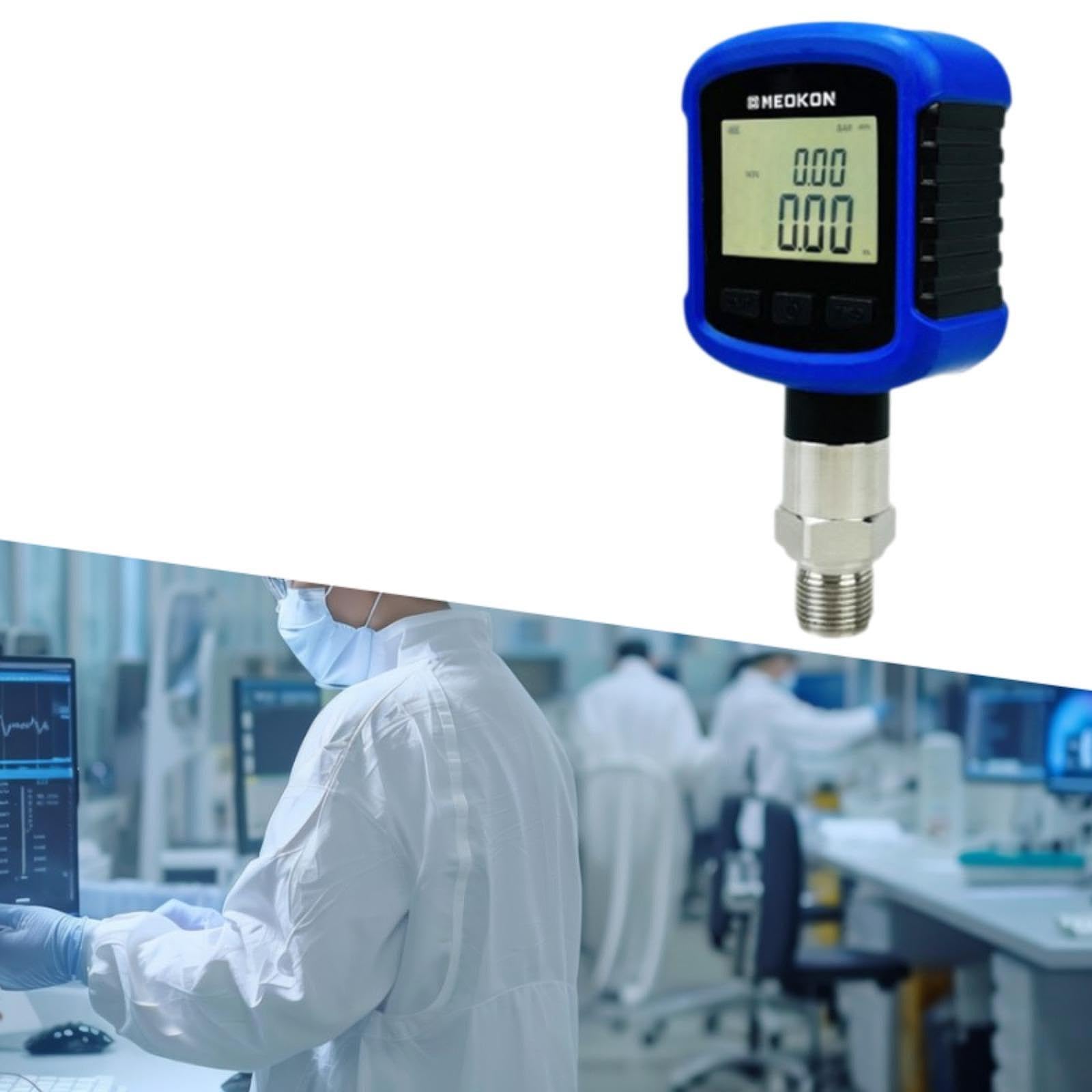 perfk Manómetro hidráulico industrial digital con precisión del 0,2%, rotación de 330°. Reemplaza conexión de repuesto con de 1/4 de pulgada.