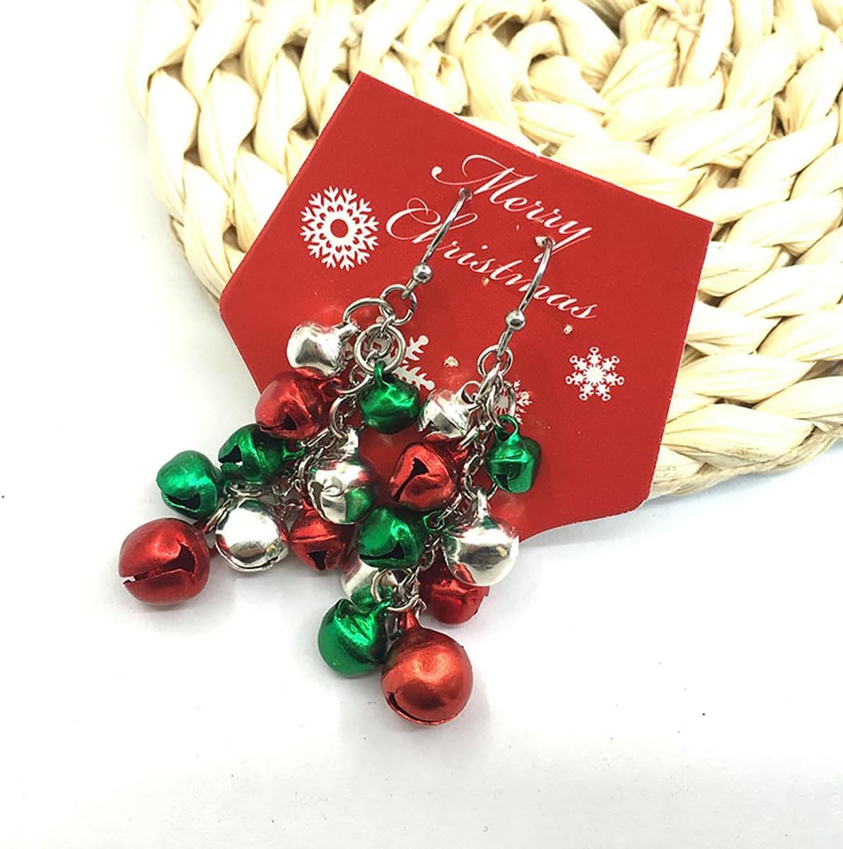 Christmas Earrings for Women Red Christmas Bells Dangle Earrings Green Christmas Tree Earrings Colorful Bell Earrings Christmas Jewelry for Women - Image 4