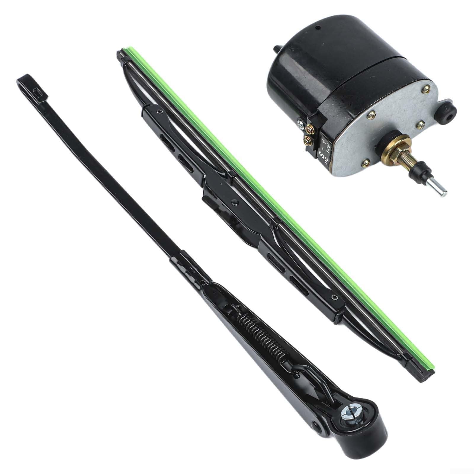 Moteur et bras d'essuie-glace 12 V avec assemblage de lame de 300 mm, angle de grattage réglable de 45 à 120 degrés, compatible avec bateaux, camping-cars, tracteurs, caravanes, VTT et UTV
