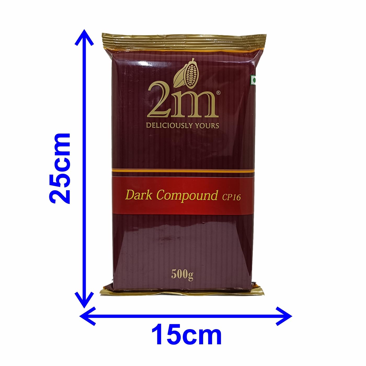 Konfiz 2M Dark Chocolate Compound Slab(Cp-16) Perfect For Baking, Cake Decorating, Topping, Molding & Dipping(Pack Of 1, 500 Gm) - Image 3 thumbnail