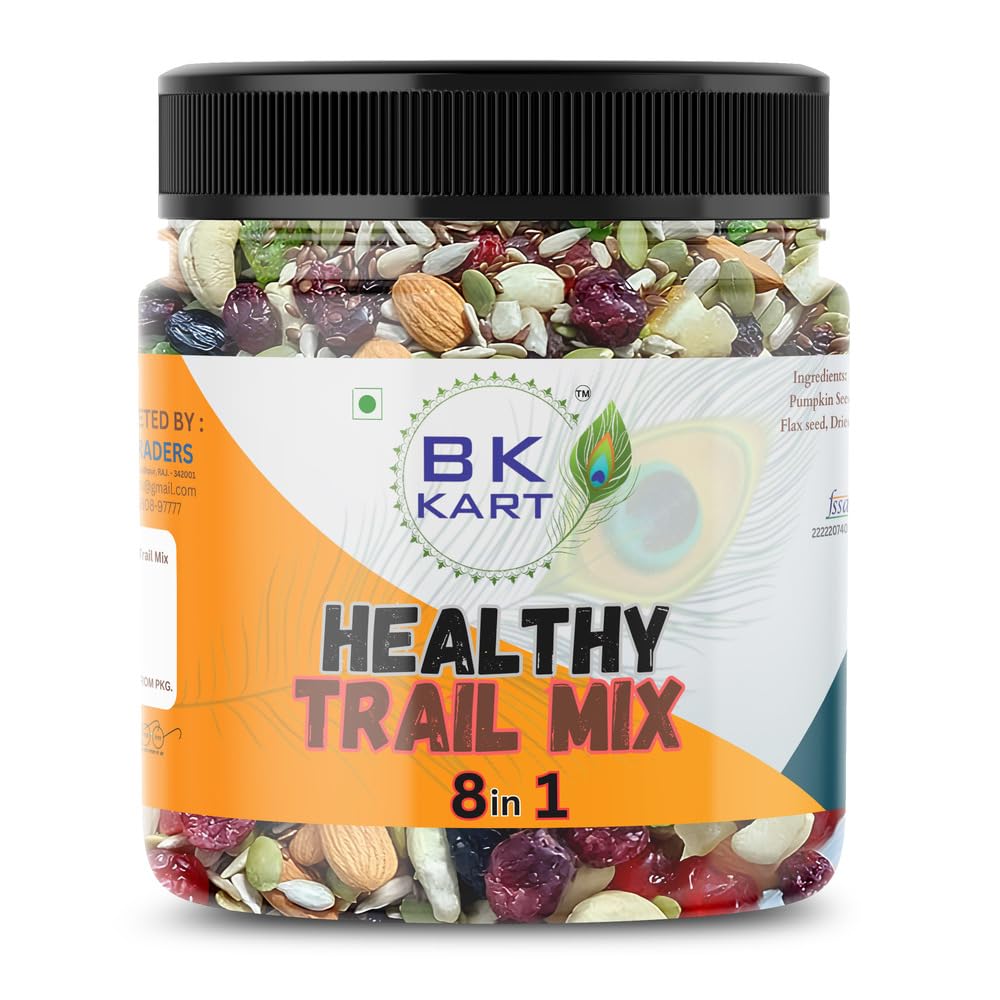BK KART Natural Healthy Dry Fruit Mix Combo Of Almonds, Cashew, Raisins, Pumpkin seeds, Chea Seeds, Flax Seeds, Cranberries Jar Healthy Snack, Nuts and Dry Fruits (Jar 1kg)-image-18