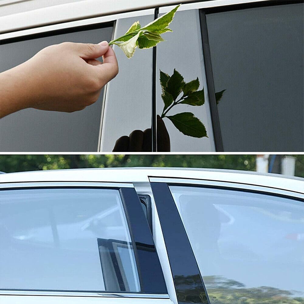 8Pcs Pillar Posts Set Door Trim Cover Kit Anti Scratch B Pillar Molding Cover Stickers for Toyota Camry 2018 2019 2020 2021 2022 2023 (Piano Black)