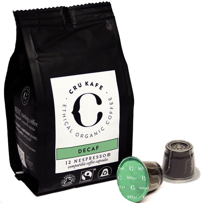 CRU Kafe Organic Nespresso Compatible Coffee Capsules - Decaf (48 pods)