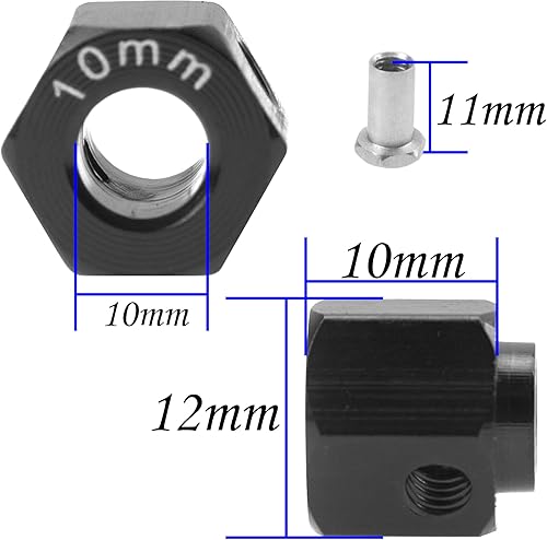 Miniatura 6 de ShareGoo - Extensión de cubo hexagonal de aluminio RC de 0.472 pulgadas, espaciadores de desplazamiento de 0.394 pulgadas, compatible con Traxxas