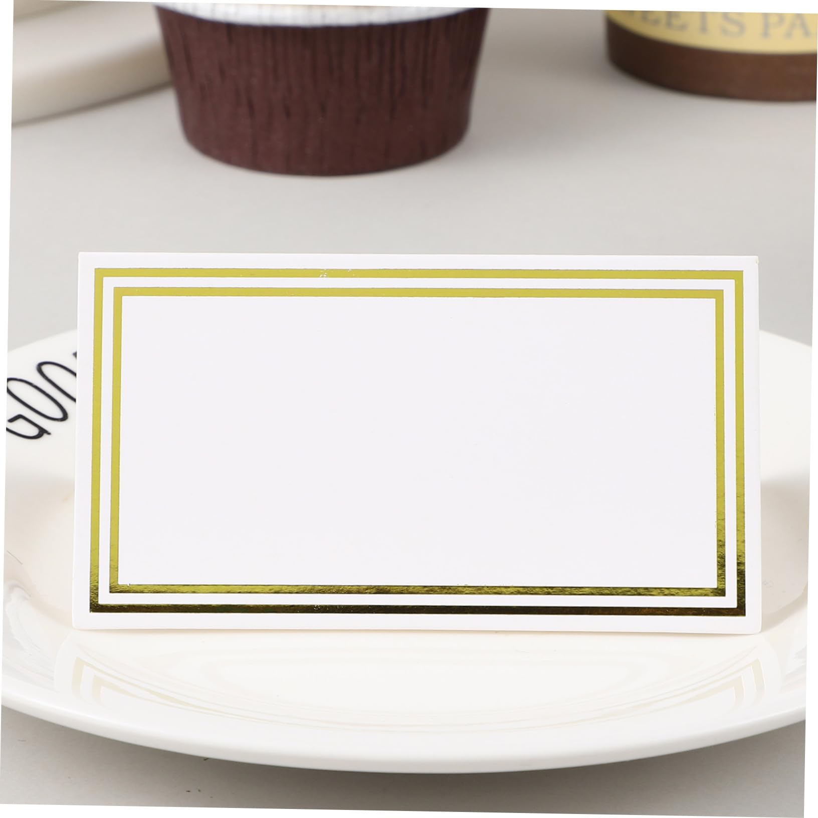Angoily 300 Tischkarten mit Bronzierter Elegante Platzkarten aus Dickem Papier Schnelltrocknend und Beschreibbar für Hochzeiten Bankette Feiern und Festliche Tischdekoration
