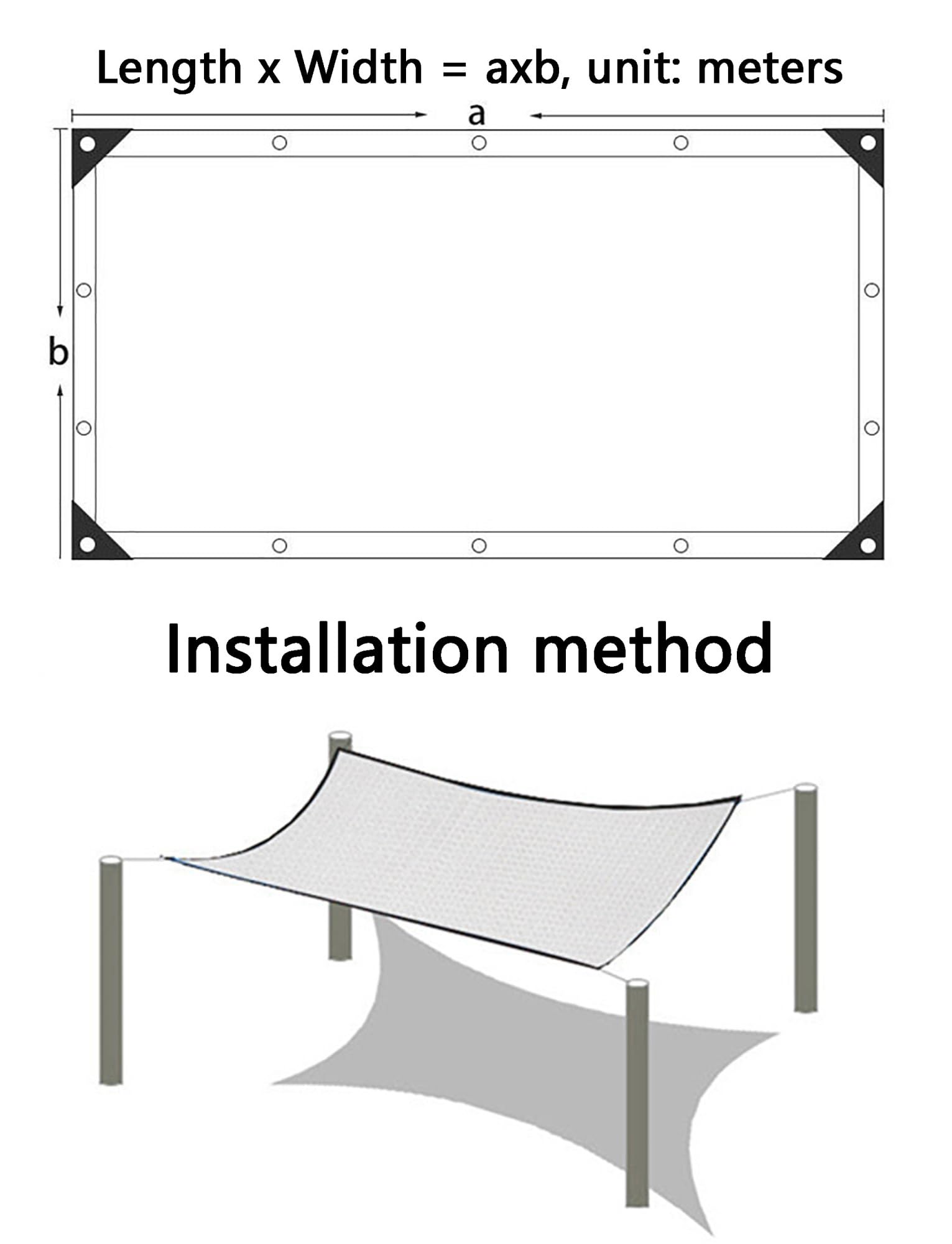 Générique Toile d'ombrage en Aluminium épais et renforcé pour Serre, Balcon, Jardin, pergola extérieure, abri de Voiture. avec Bords et œillets. Dimensions : 5 x 10 mètres (16,40 x 32,81 pi).