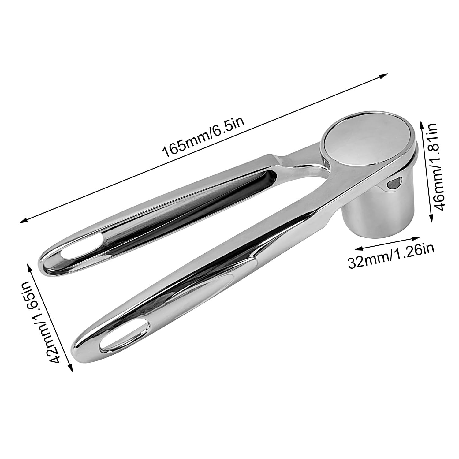 Presse-ail, hachoir à ail en acier inoxydable avec poignée ergonomique, presse-ail de qualité supérieure pour ail et gingembre (argent)