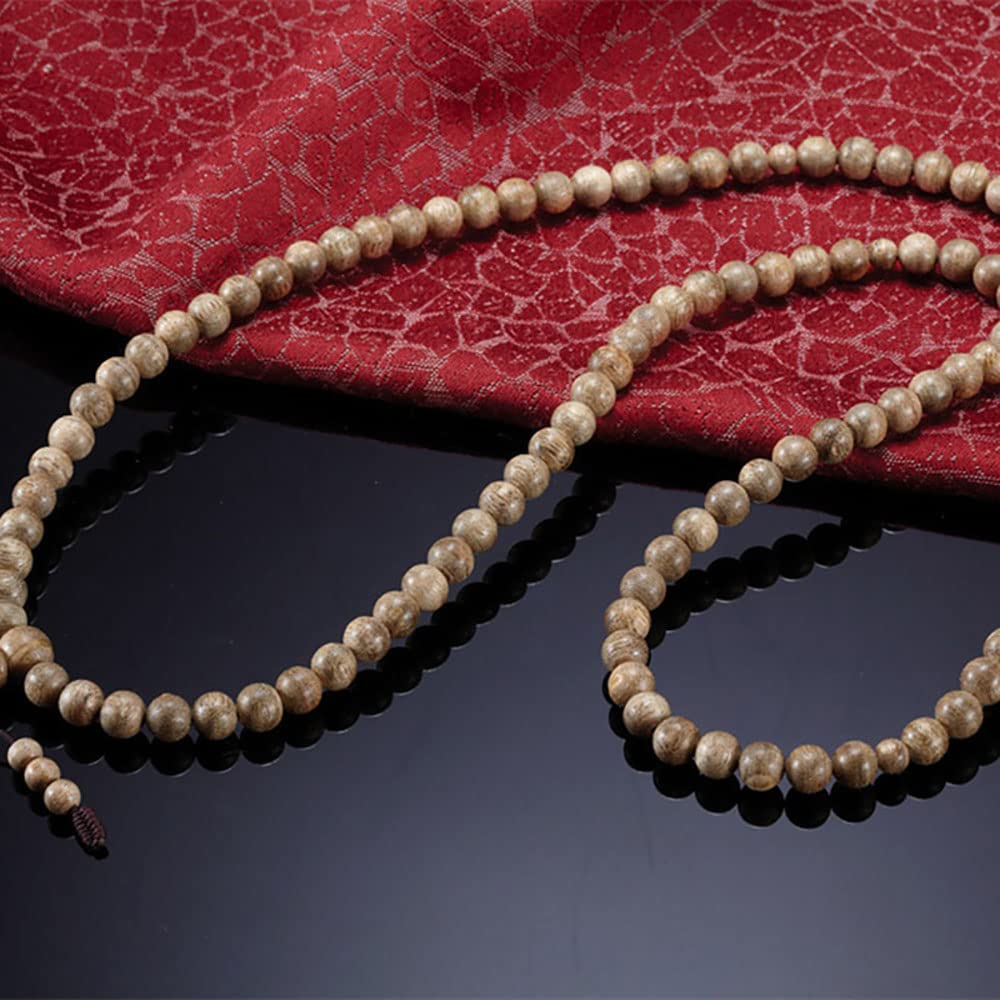 Natürliches 108 Adlerholz-Buddha-Perlen-Armband, mehrkreisiges Gebet, Yoga-Handgelenk-Zubehör für Männer und Frauen, 6 mm