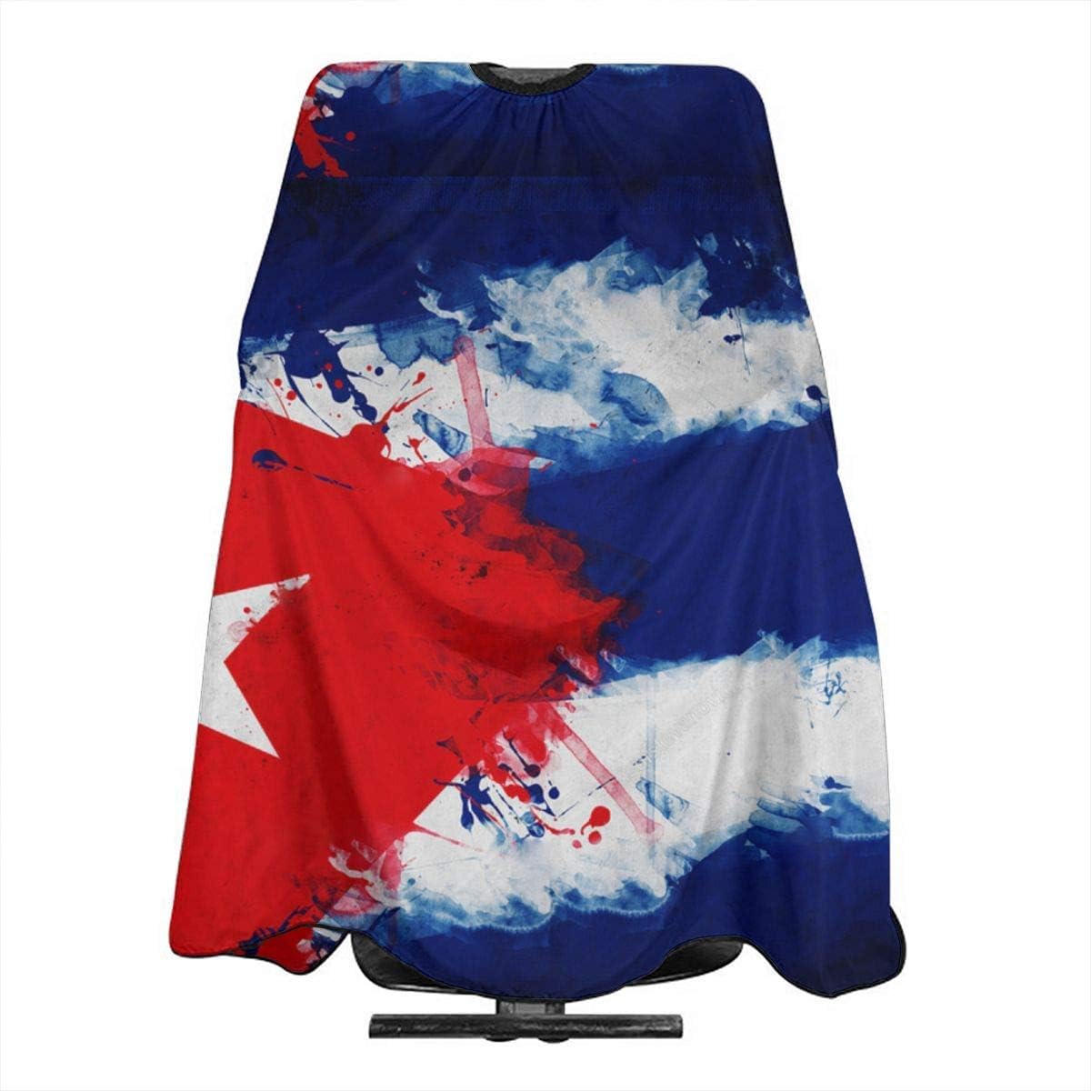 VERTEX&KAIBIN Barber Cape Cuba Cuban Art Flag Barber Capes Design Big Barber Cape Shawl with Elastic Neck Barber Salon Hair Apron
