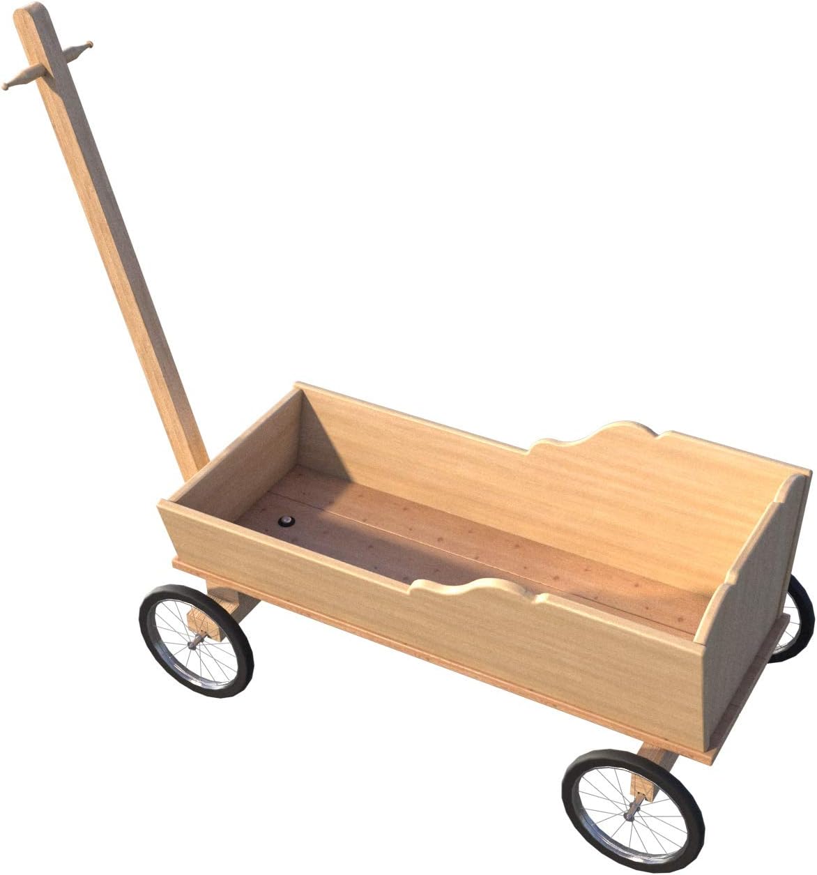 Long Reach Handle Ride Push Cart Wooden Garden Wagon Plans